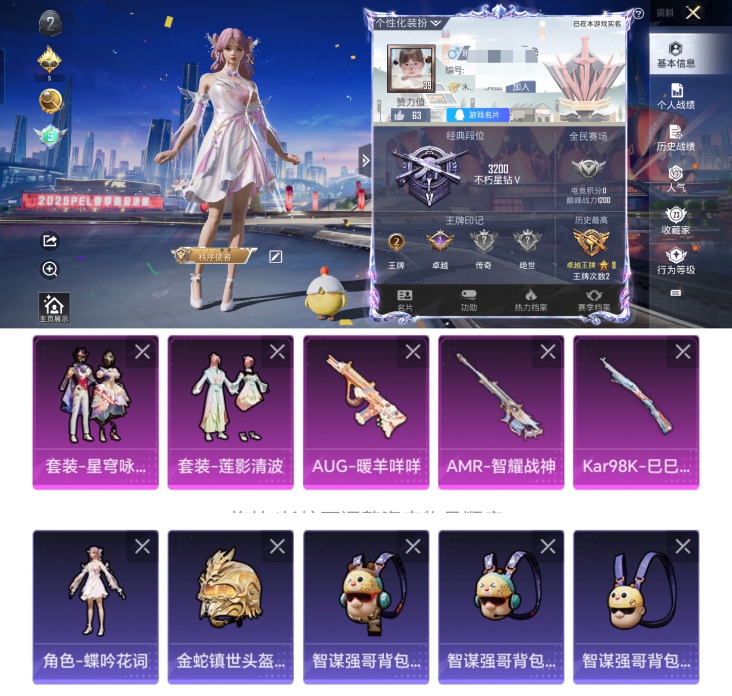  【2粉装3特效枪 星穹咏叹调 莲影清波 AMR-智耀战神4级 满级98K 满级AUG】安卓Q-11446热力值 2王牌印记 历史卓越王牌11星 18套装 45枪皮 【2粉装】 星穹咏叹调 莲影清波