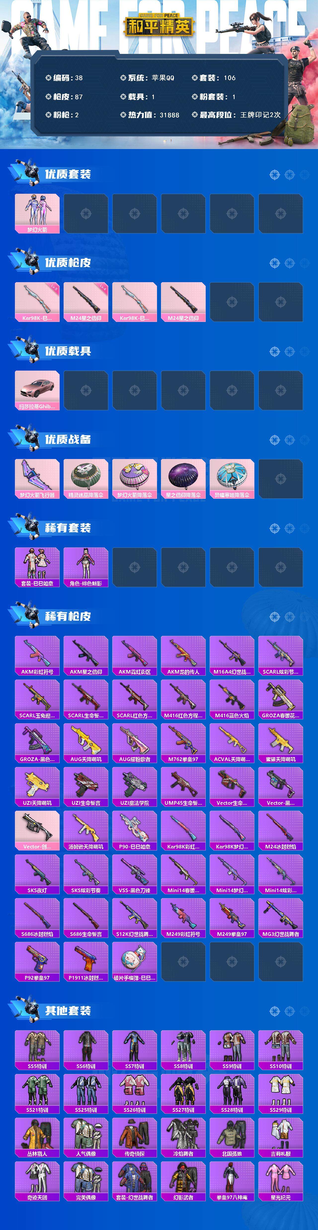 HPCMW3452729和平精英账号详情图2 HPCMW3452729和平精英账号详情图2