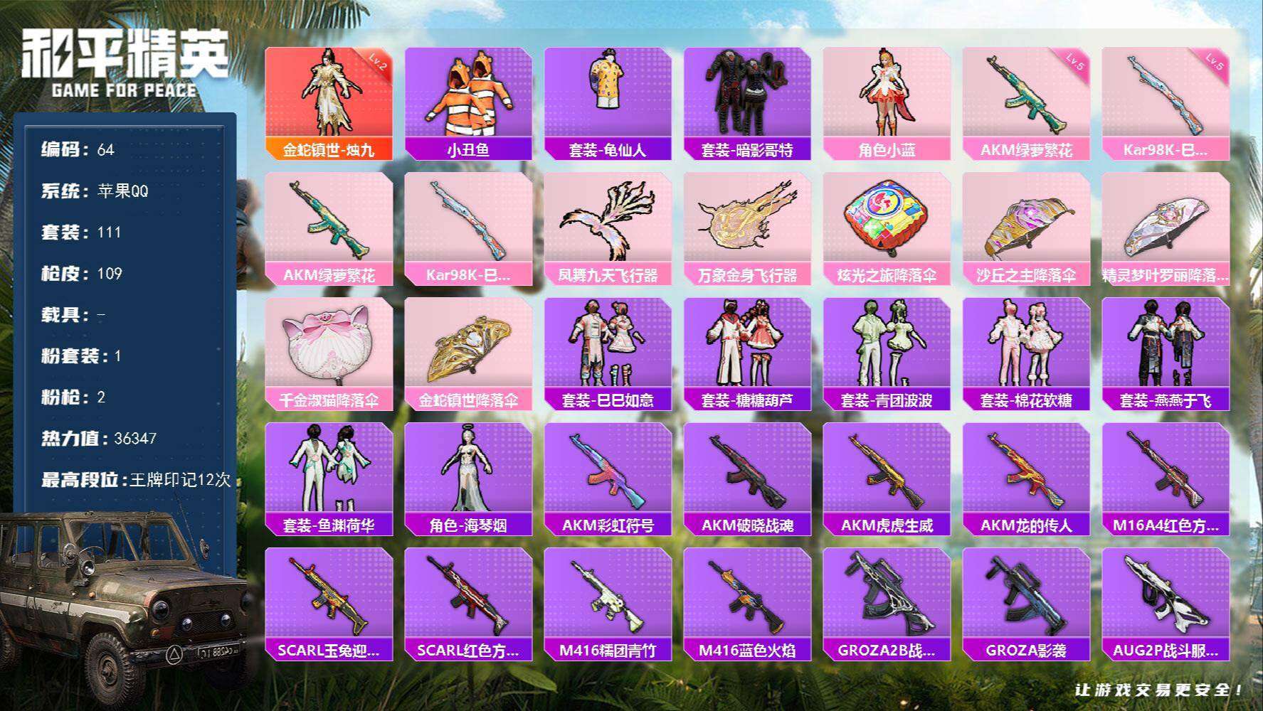 HPCMW462271和平精英账号详情图2