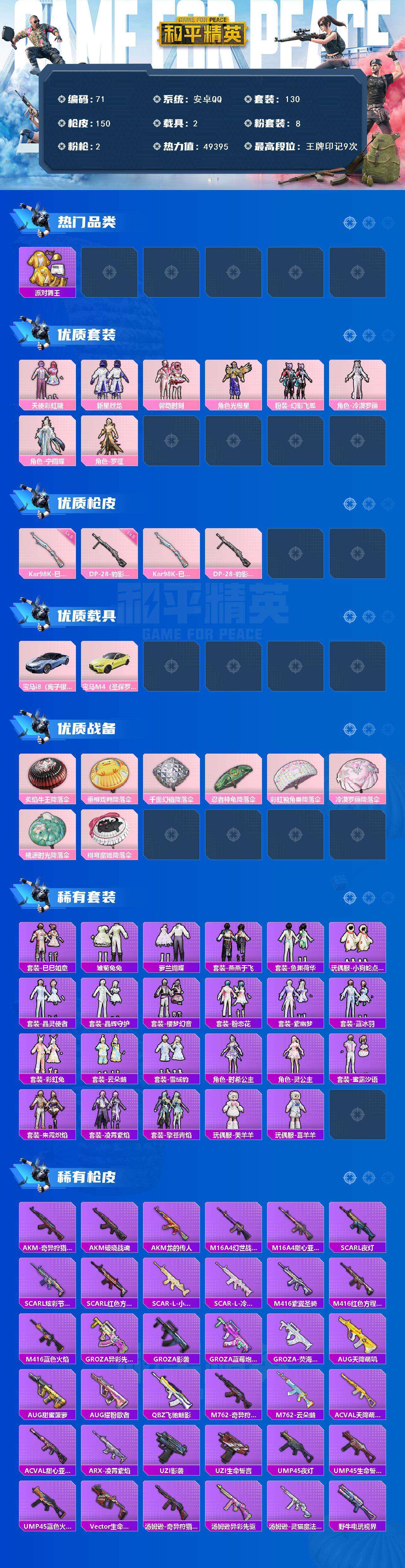 HPCMW3422299和平精英账号详情图4