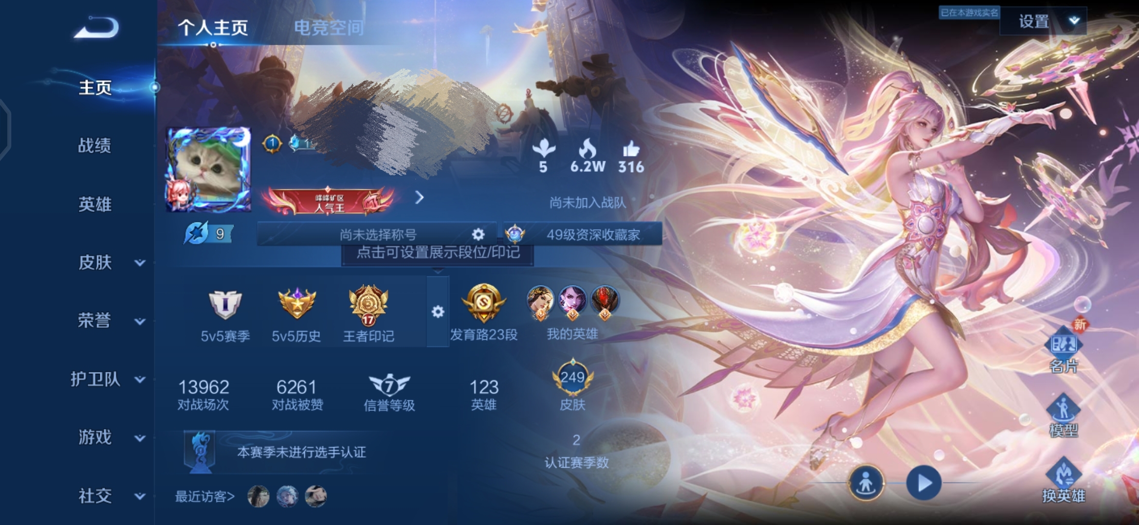 王者荣耀账号安卓QQ说V7】 安卓Q-249皮肤-123英雄 
【传说皮肤】 鹤羽星尊 幻光神枪 愿照·岁时盈 音你闪耀