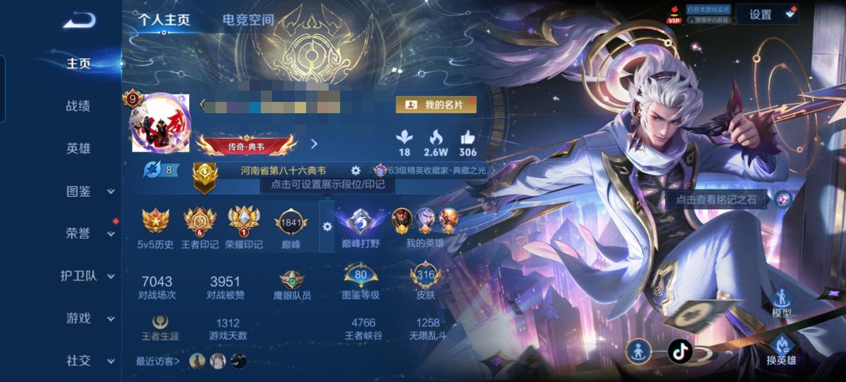 王者荣耀账号安卓QQZMW1310【316皮肤1无双4典藏4珍品29传说4星传说V9】安卓Q-316皮肤-125英雄-4