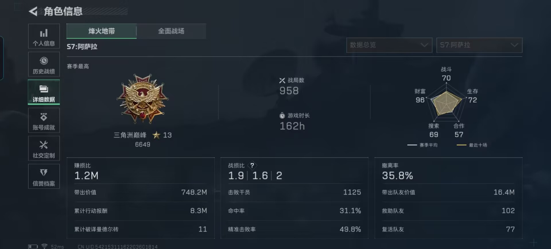 SJZQM3100269三角洲行动账号详情图6