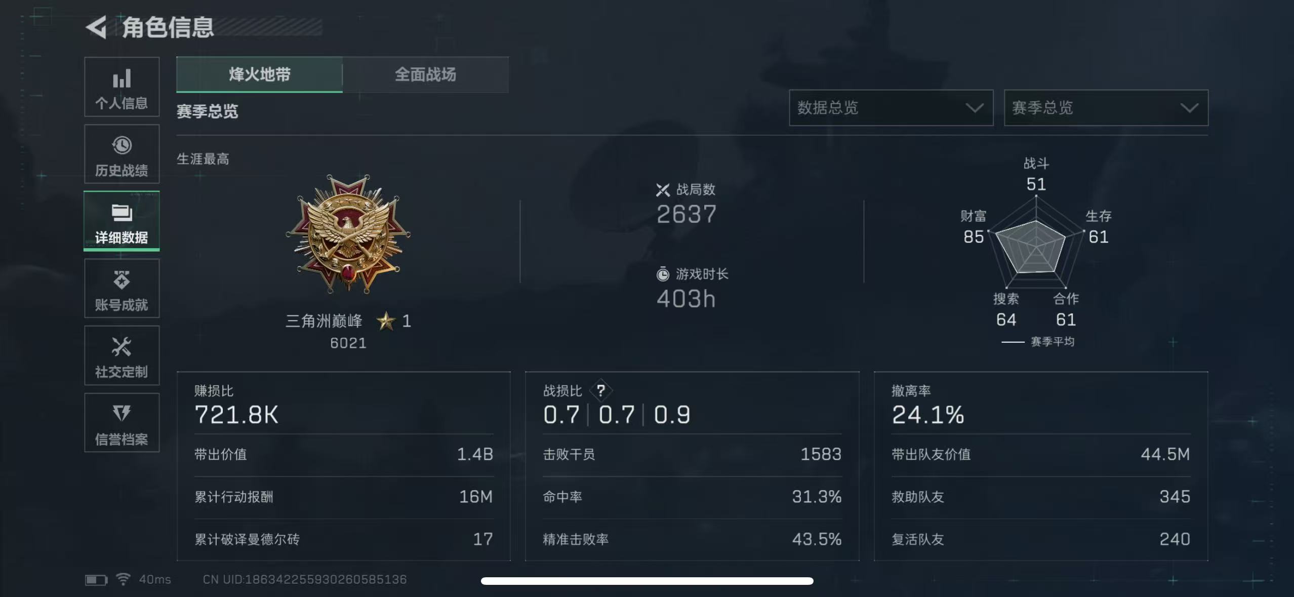 SJZQM49280三角洲行动账号详情图5