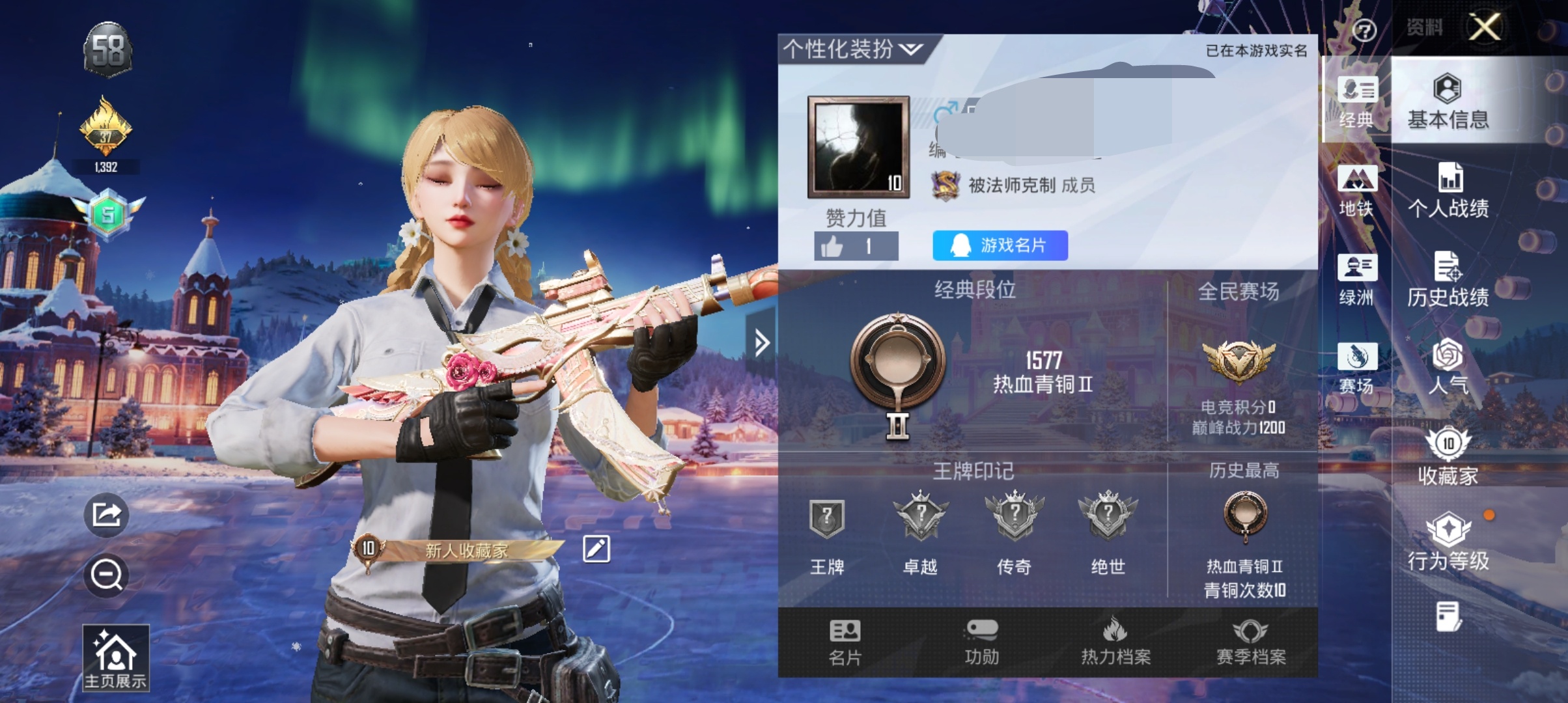 和平精英账号安卓QQDSH2204【特价出售】4特效枪-14枪皮-4套装-  【4特效枪】 M249-霁蓝缠春 AKS-