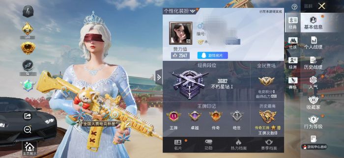 和平精英账号苹果QQ1载具-144套装-205枪皮-ZMH1346【素材号1载具-8粉装-8特效枪 雪国幻梦 ,M416