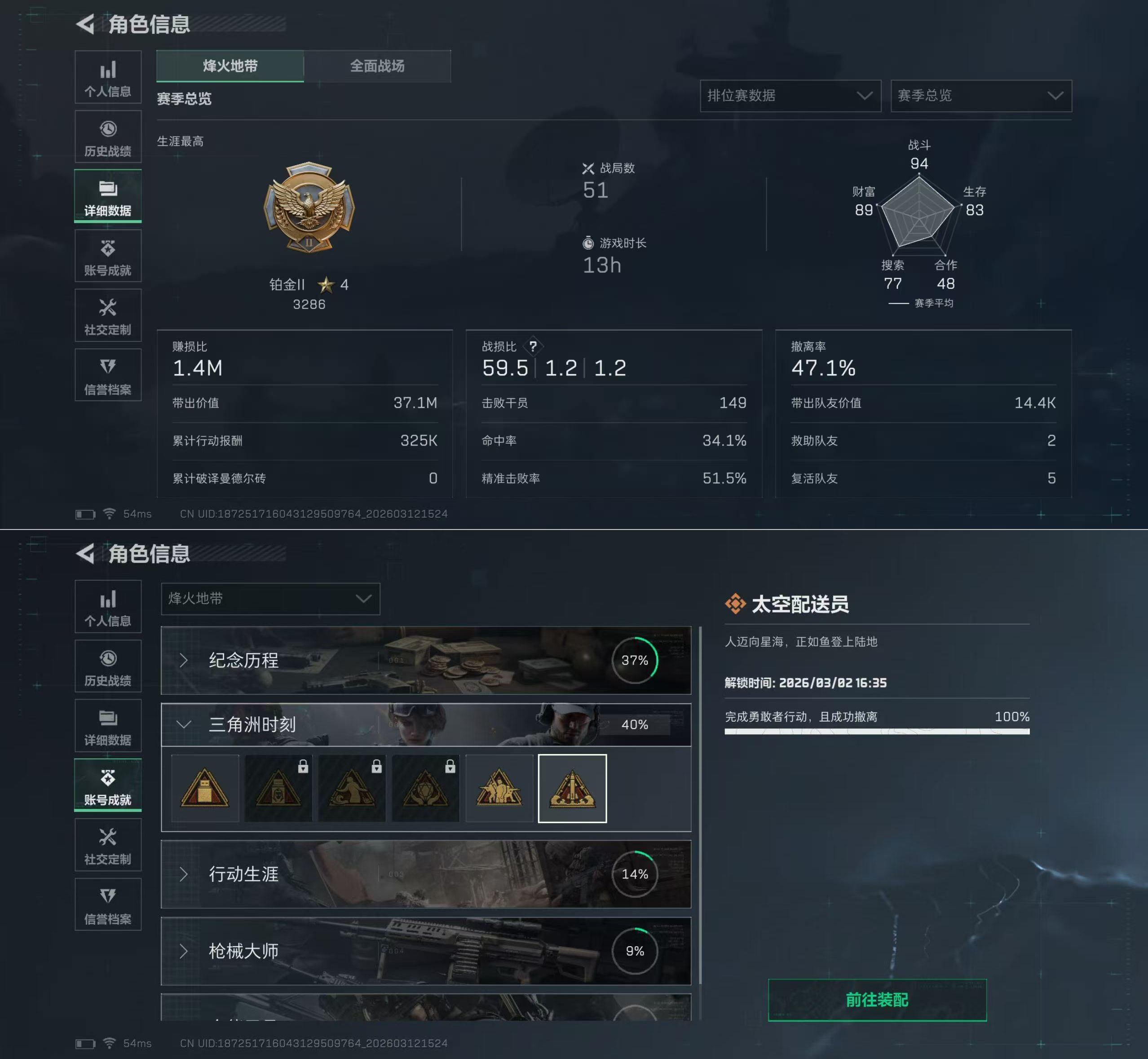 【红皮戴尔】三端互通-总价值36M-哈夫币10648K-烽火地带等级60-烽火地带【干员皮肤】骇爪-维什戴尔 不蜀人生【近战武器】黑鹰【枪皮】M4A1突击步枪-粉色涂装 M4A1突击步枪-高雅黑 M