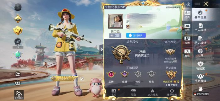 和平精英账号苹果QQZMH1353【2粉-1特 13王牌印记 小黄鸭 浪漫天命】苹果手Q-2粉装-1特效枪-159套装-