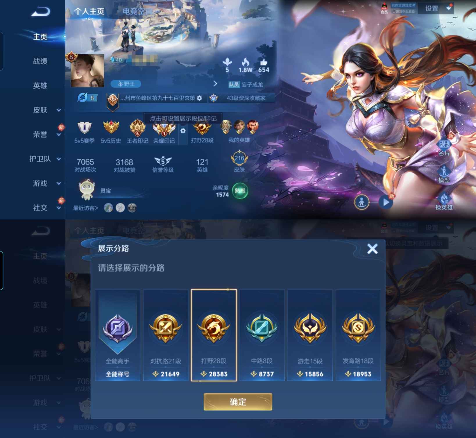 王者荣耀账号安卓QQMWZ97240【1典藏18传说1星元V8】安卓Q-216皮肤-121英雄 
【典藏皮肤】 星域神启