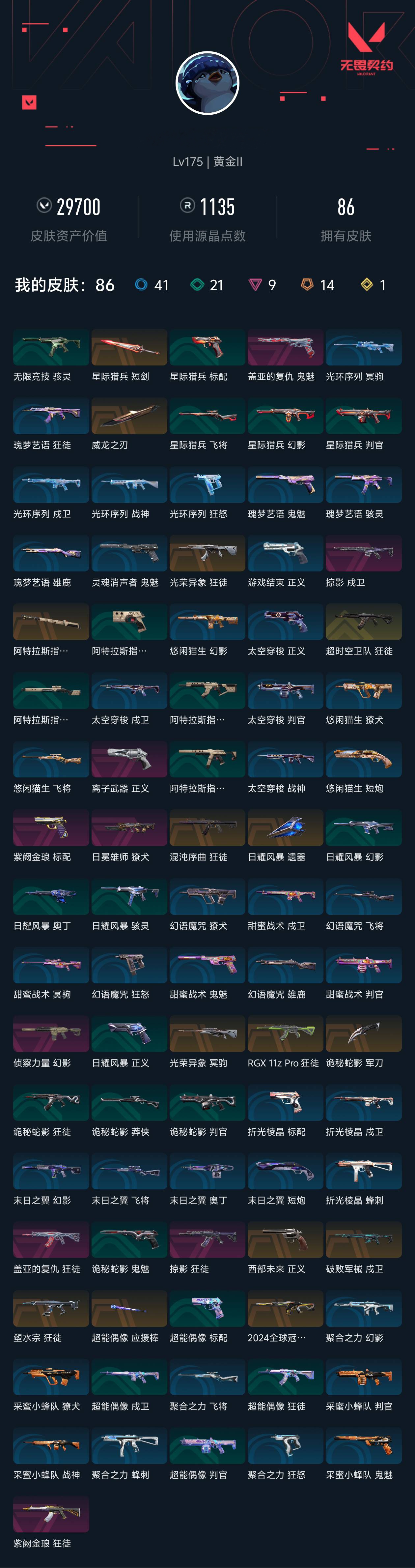 WWQQM322524无畏契约账号详情图3 WWQQM322524无畏契约账号详情图3