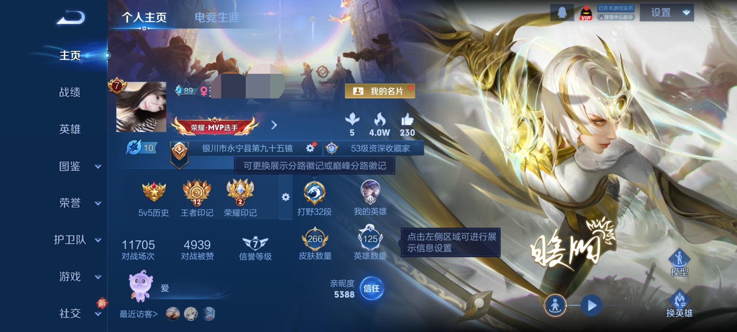 王者荣耀账号安卓QQ123英雄-266皮肤-WLWZ814+【v7 传说10 典藏1 星传说幽冥之眼 万战镜】安卓Q-2