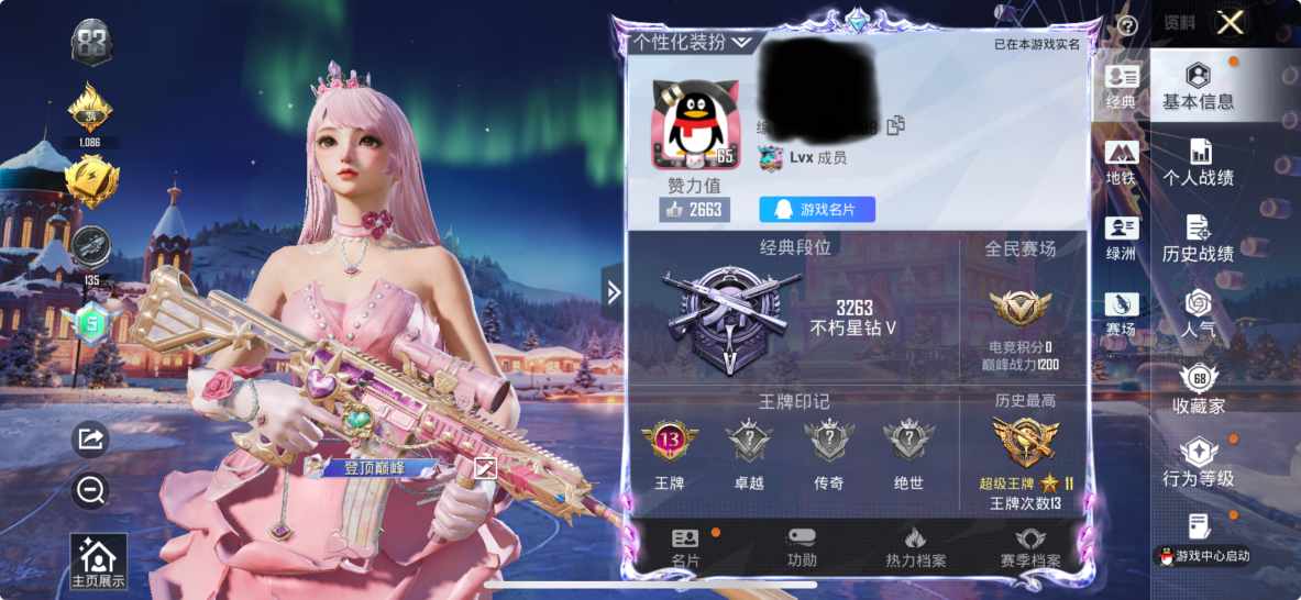 和平精英账号苹果QQ0载具-195套装-206枪皮-M【身法号15粉3特效都市猎人 浪漫天命 宝贝奶油派 天使彩虹糖 深