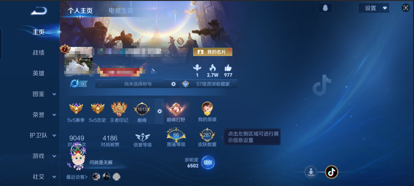 王者荣耀账号安卓QQMWZ104275【连体号287皮肤v7 典藏1 无双1传说12 星传说3 幽冥火 星际治安官 幽冥