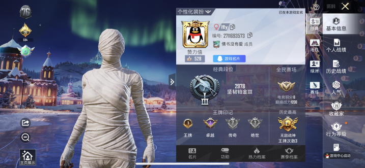 和平精英账号苹果QQ0载具-52套装-48枪皮-WJ726【52套装 48枪皮 2特效 木乃伊 深海小丑鱼 SS34战神