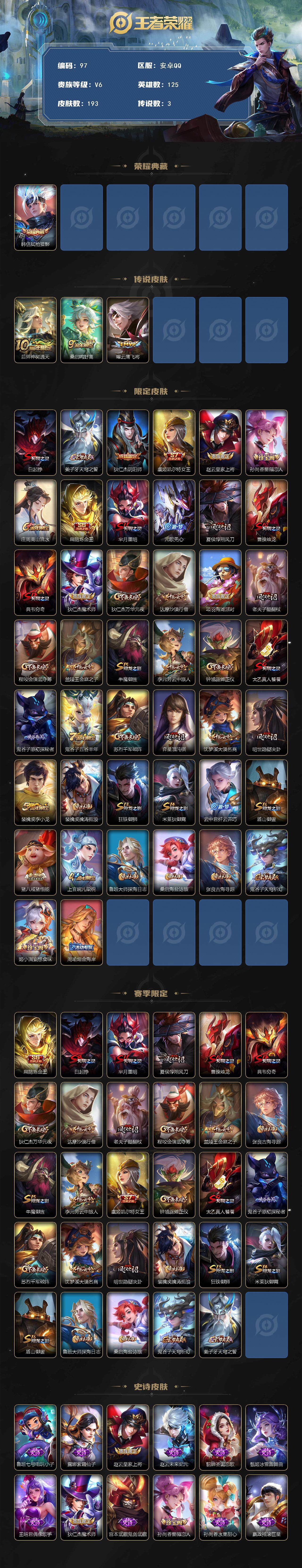 WZQM426787王者荣耀账号详情图4