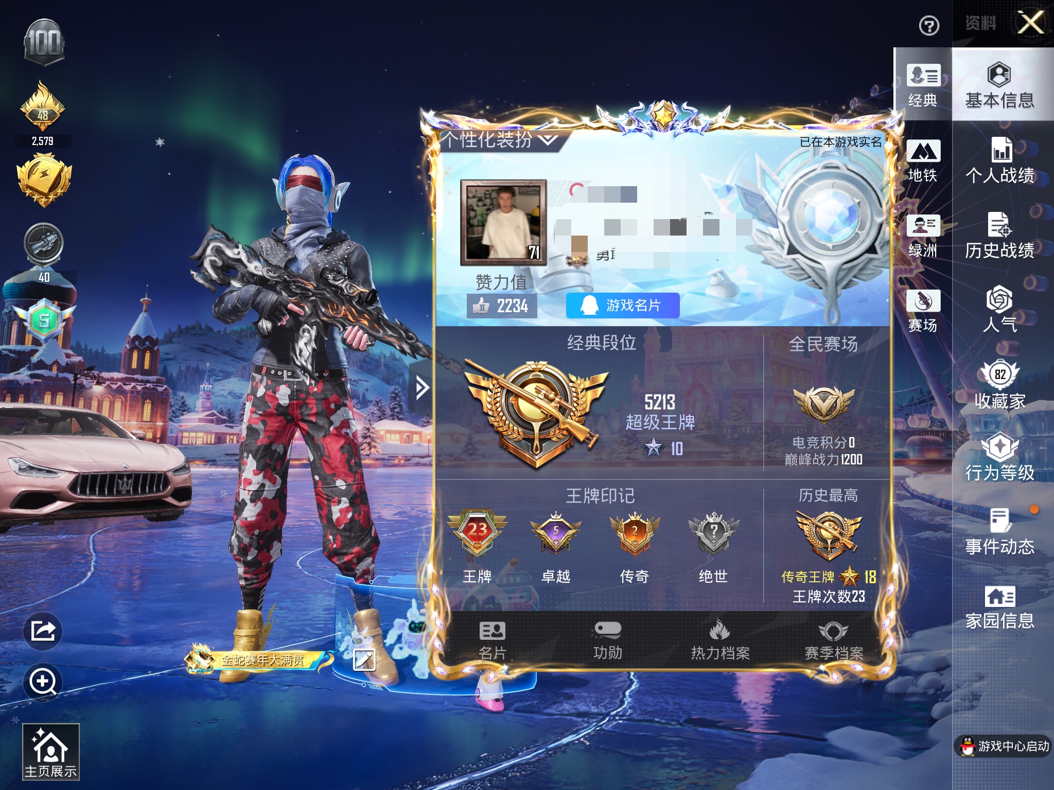 和平精英账号苹果QQ3载具-211套装-286枪皮-M【23印记 25粉装 12特效枪 3载具  猪脸  梦幻火箭 深海