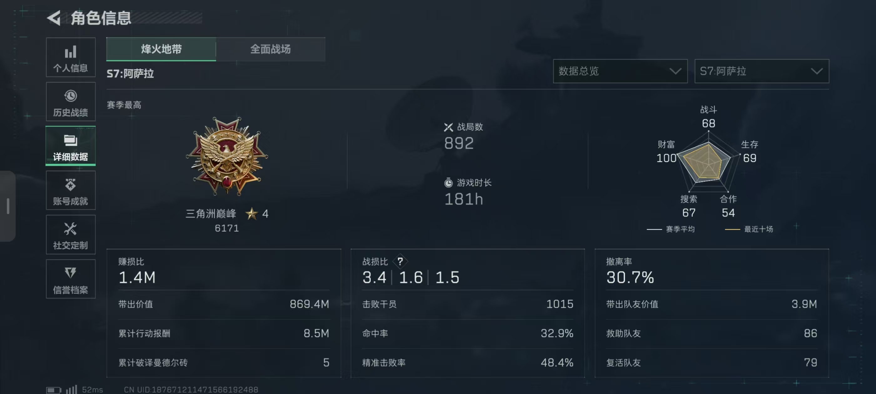 SJZQM42528三角洲行动账号详情图8