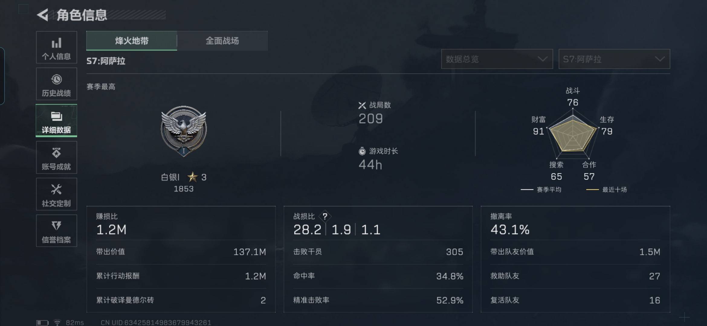 SJZQM45152三角洲行动账号详情图3