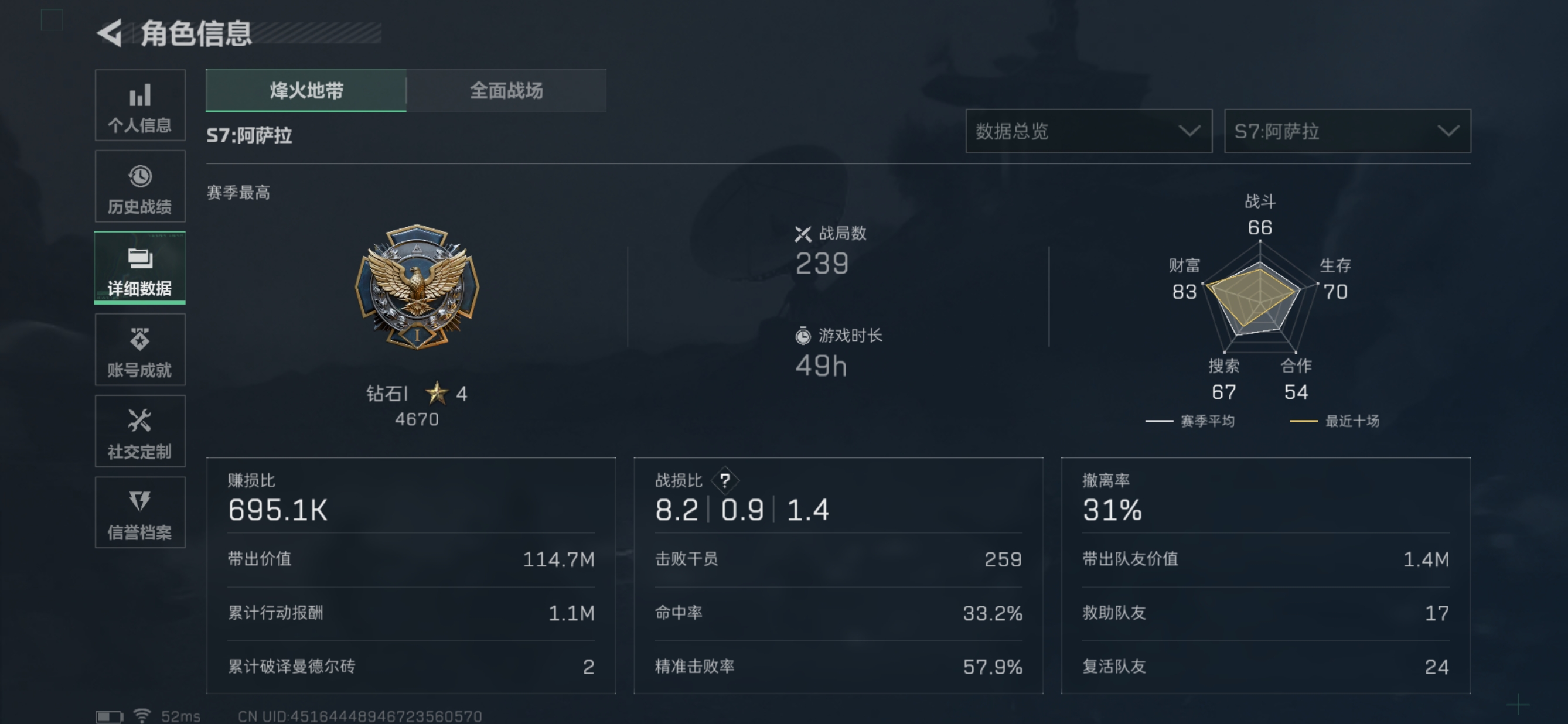 SJZQM46280三角洲行动账号详情图3