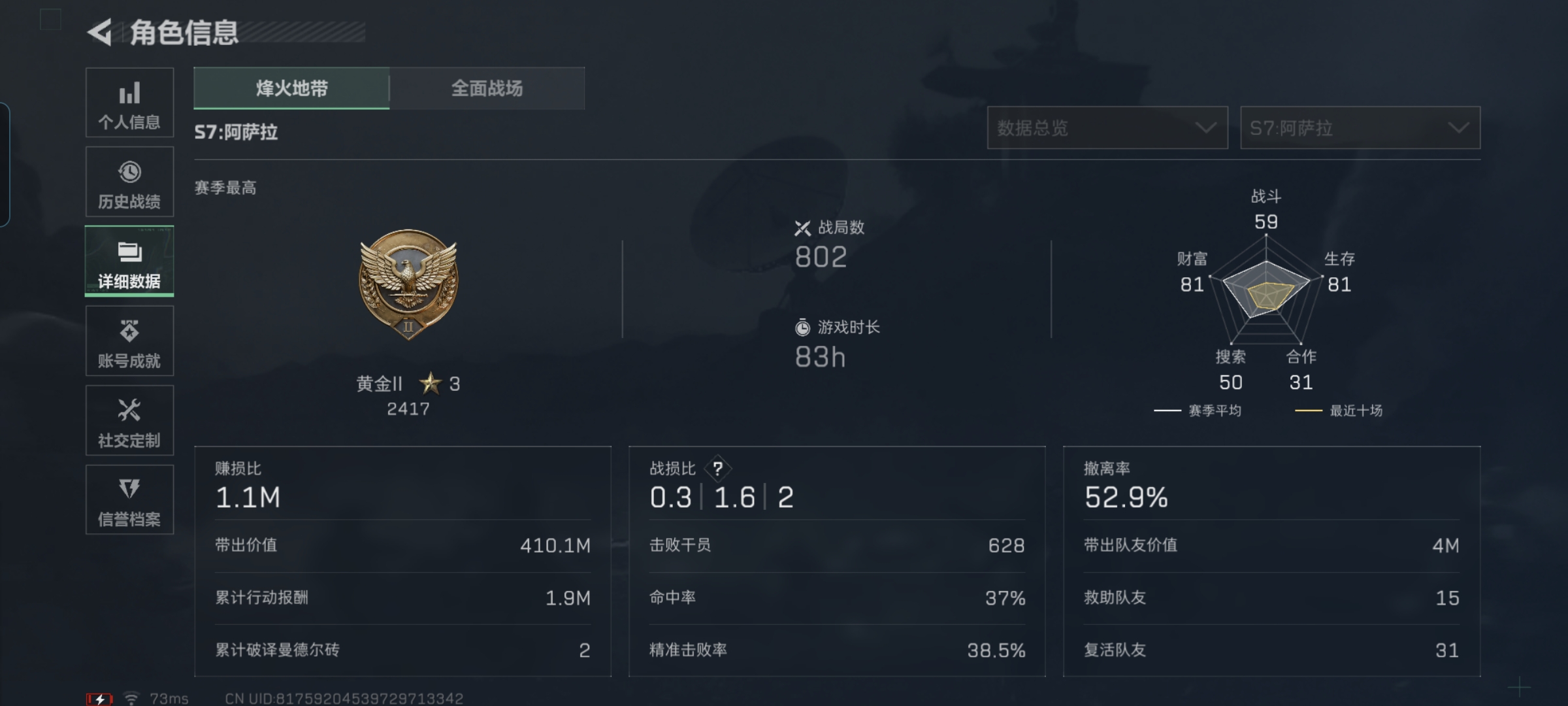 SJZCMW48013三角洲行动账号详情图2