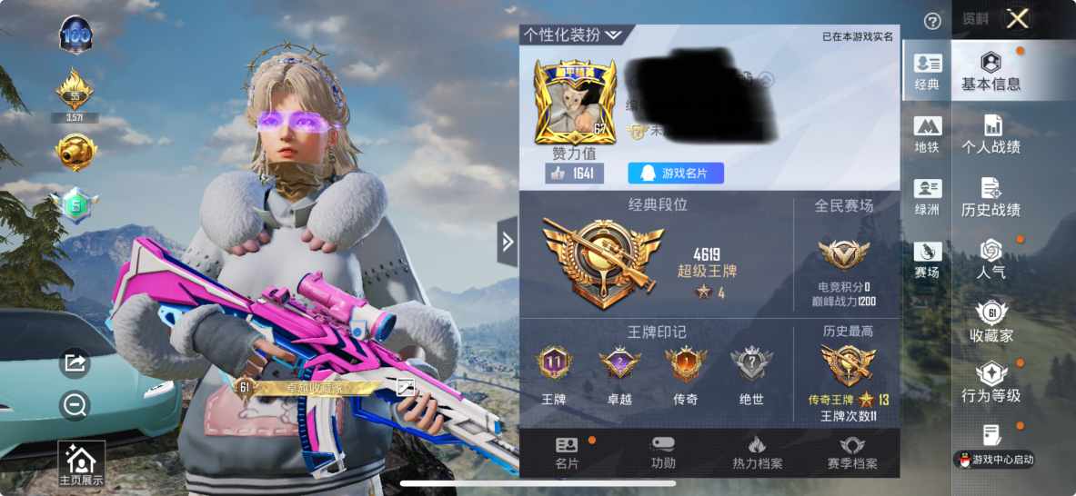 和平精英账号苹果QQM1046133【特价出售】苹果Q-11王牌印记-2粉装-7特效枪-217枪皮-163套装-2载具 