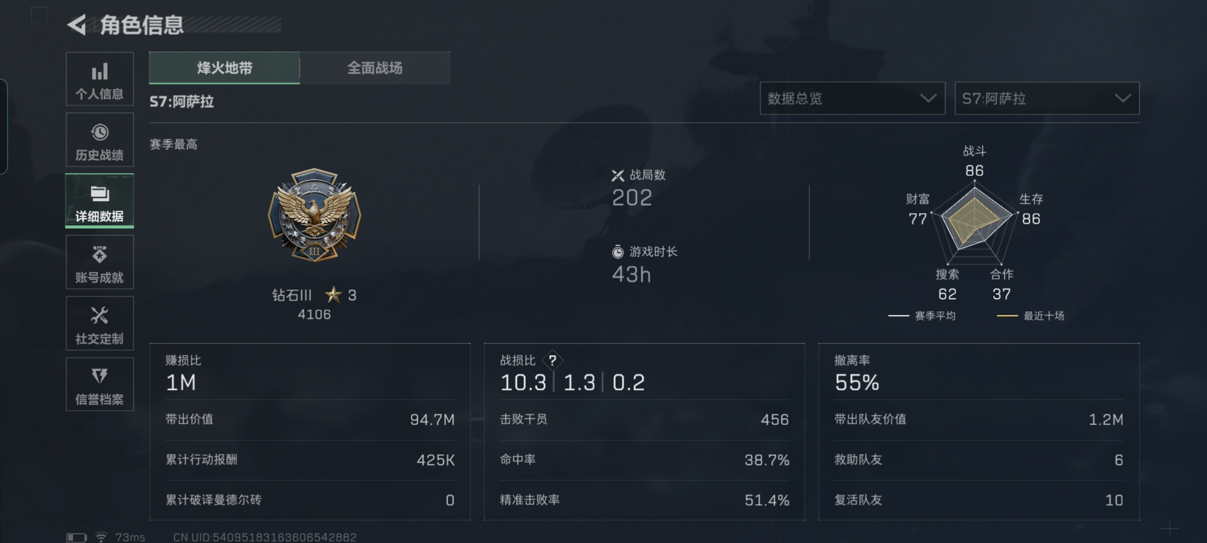 SJZQM421749三角洲行动账号详情图4