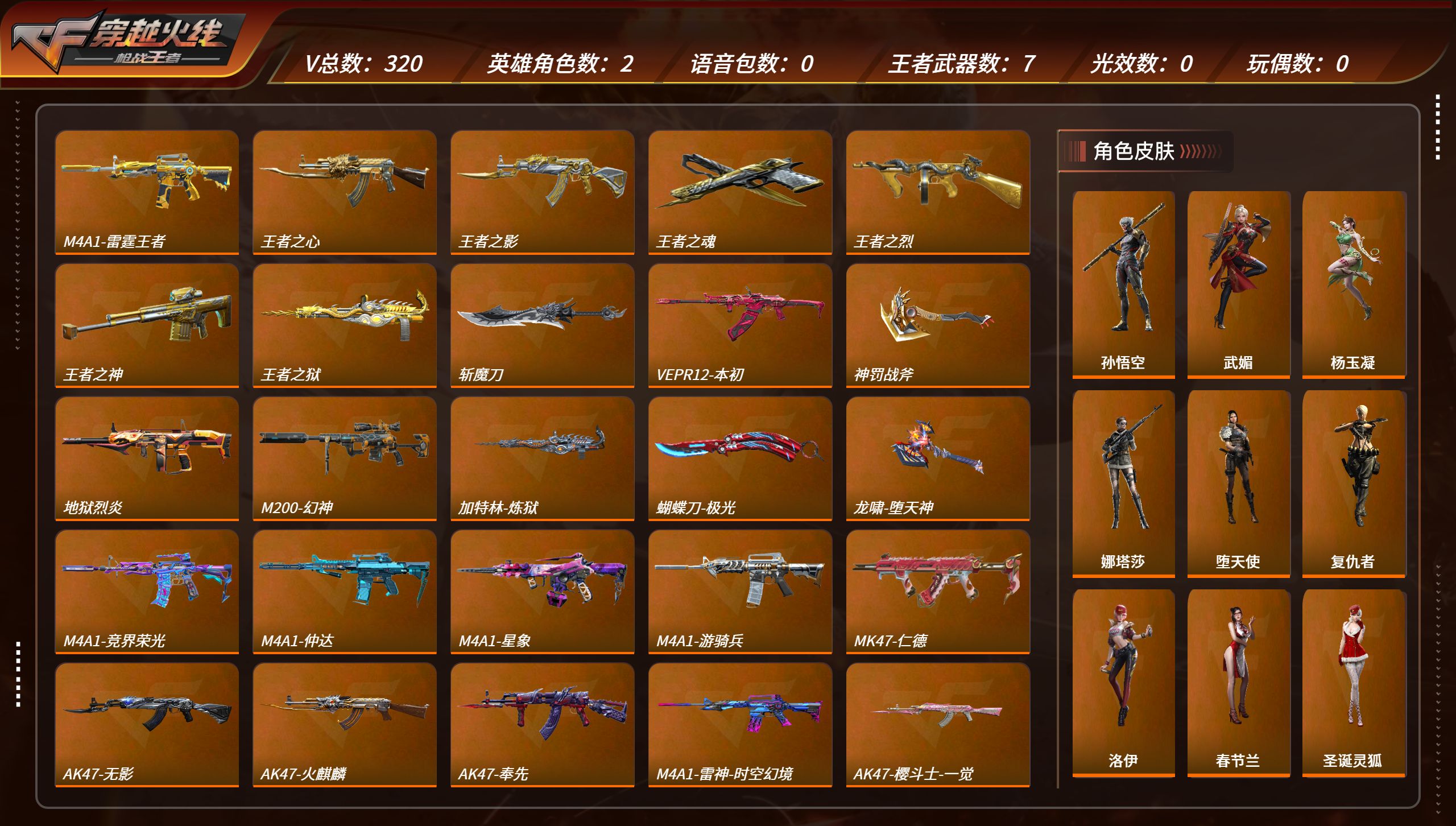 枪战王者账号安卓QQTZ2889【全模式畅玩号！自瞄星象+奉先无双+热门狙权+仁德+盖+仲达+仲康+7把王者主武+生化热