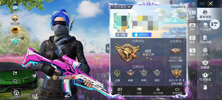 和平精英账号安卓QQM1046809【身法号4载具-8粉装-7特效枪 新星烈龙 放客神游 浪漫天命 罗小黑 都市猎人 小