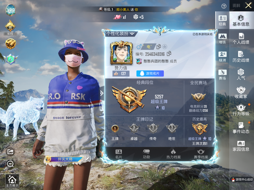 和平精英账号苹果QQM1047198【素材号2载具-1粉装-2特效枪浪漫天命,都市猎人AWM-黄金龙骨,M416-黄金龙