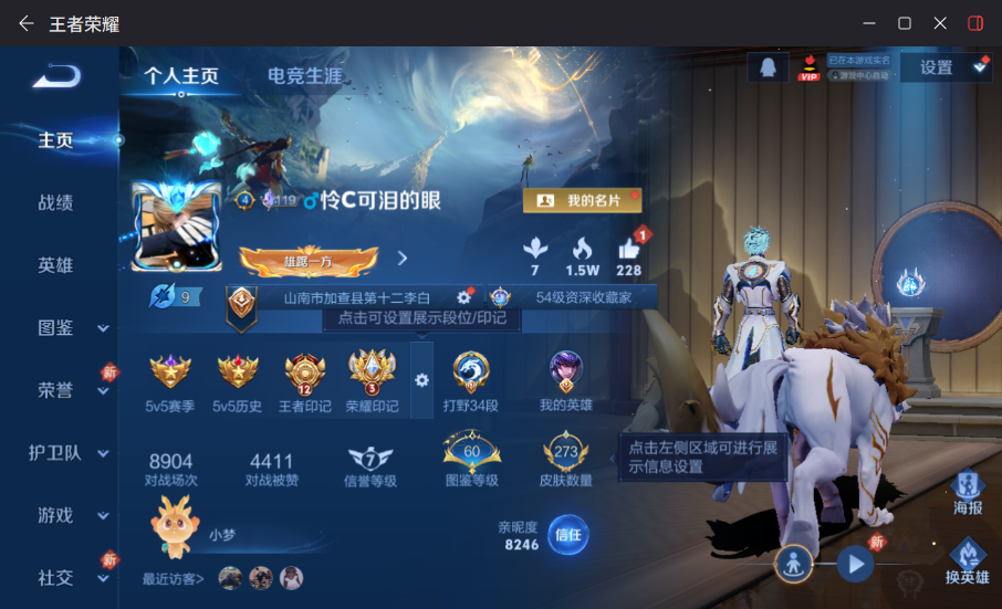 王者荣耀账号苹果QQMWZ106378【巅峰打野号v7 273皮肤 V7 2典藏2星元8传说 弑枪猎影 鸣剑曳影】苹果Q