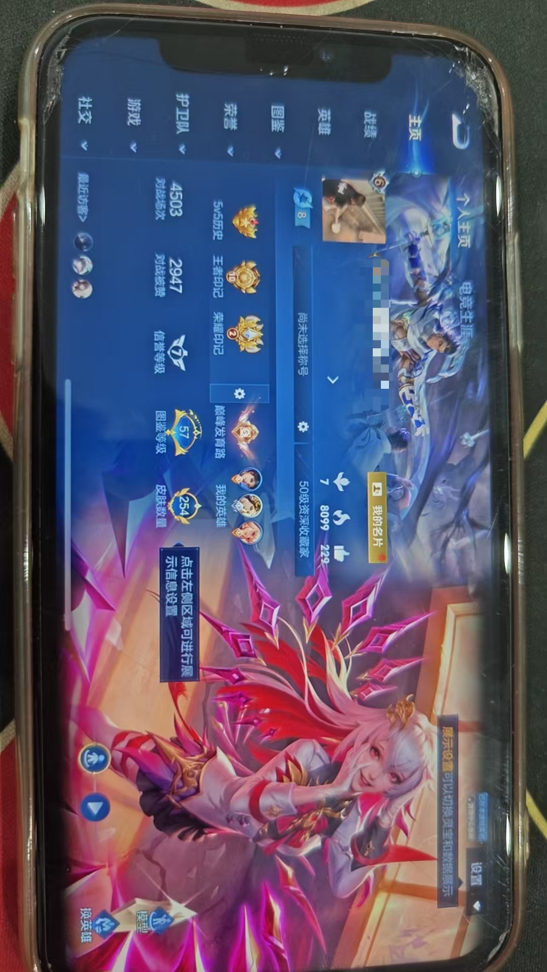 王者荣耀账号苹果QQWLWZ1353【连体号 王者254皮肤 15传说1珍品传说 吃鸡1典藏  11特效 5粉装 羊梦糖