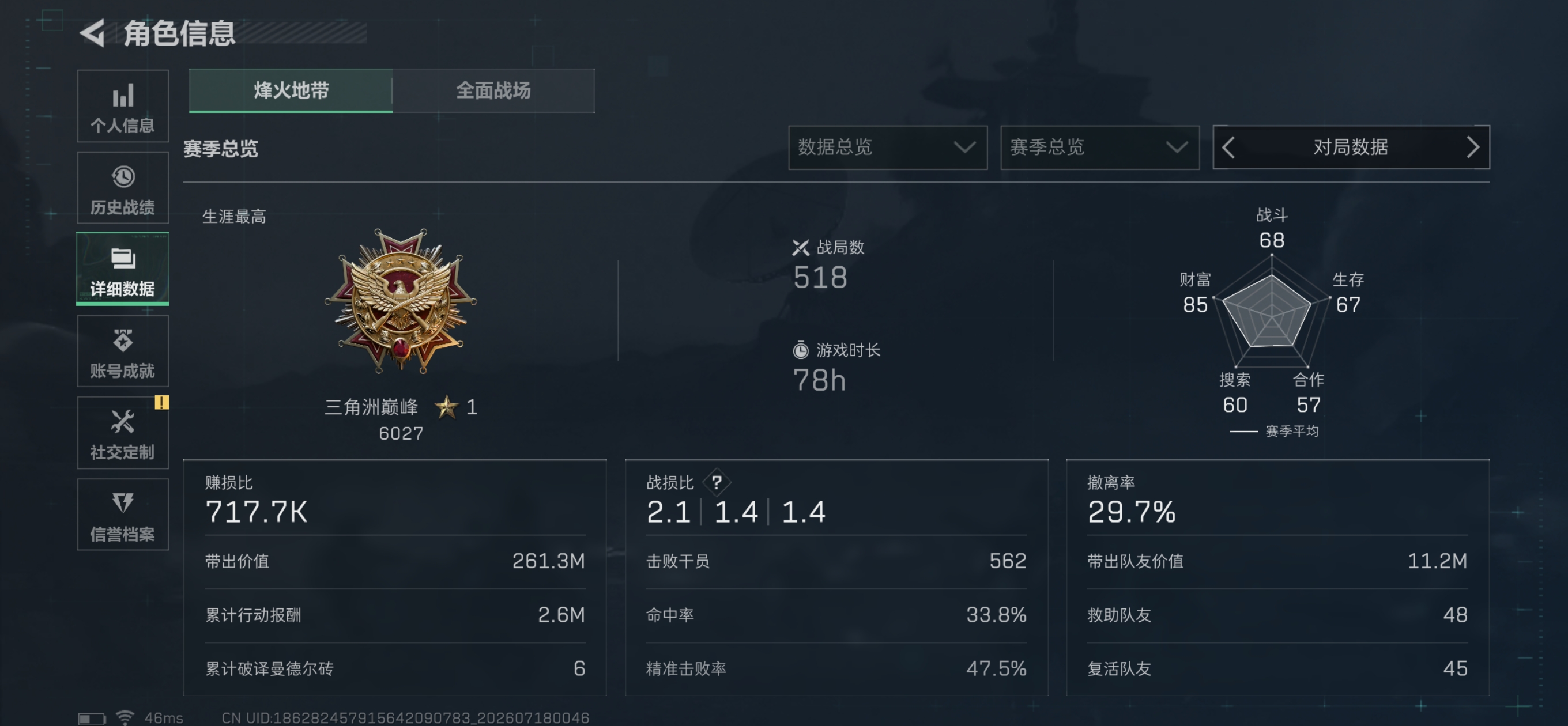 SJZQM4201991三角洲行动账号详情图4 SJZQM4201991三角洲行动账号详情图4