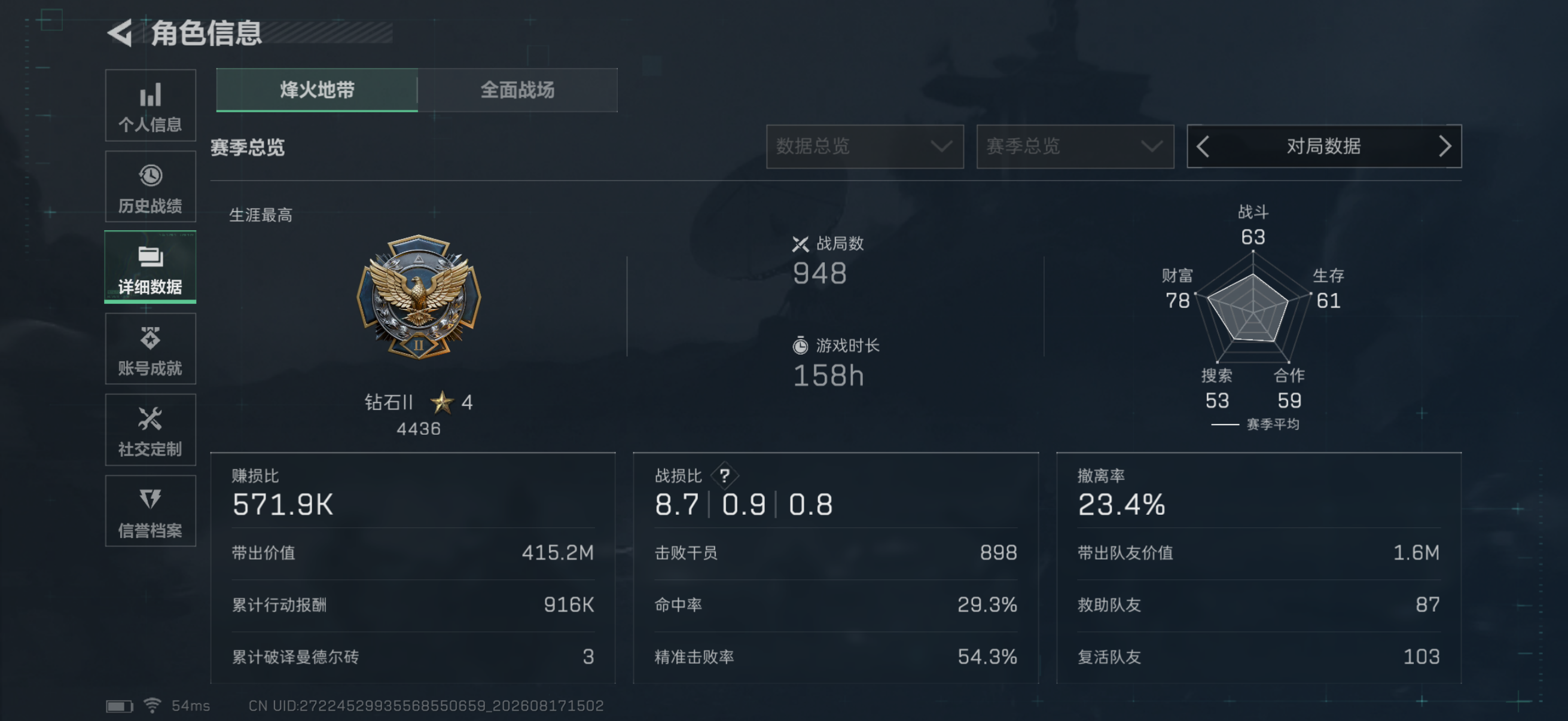 SJZMMN4246517三角洲行动账号详情图4 SJZMMN4246517三角洲行动账号详情图4