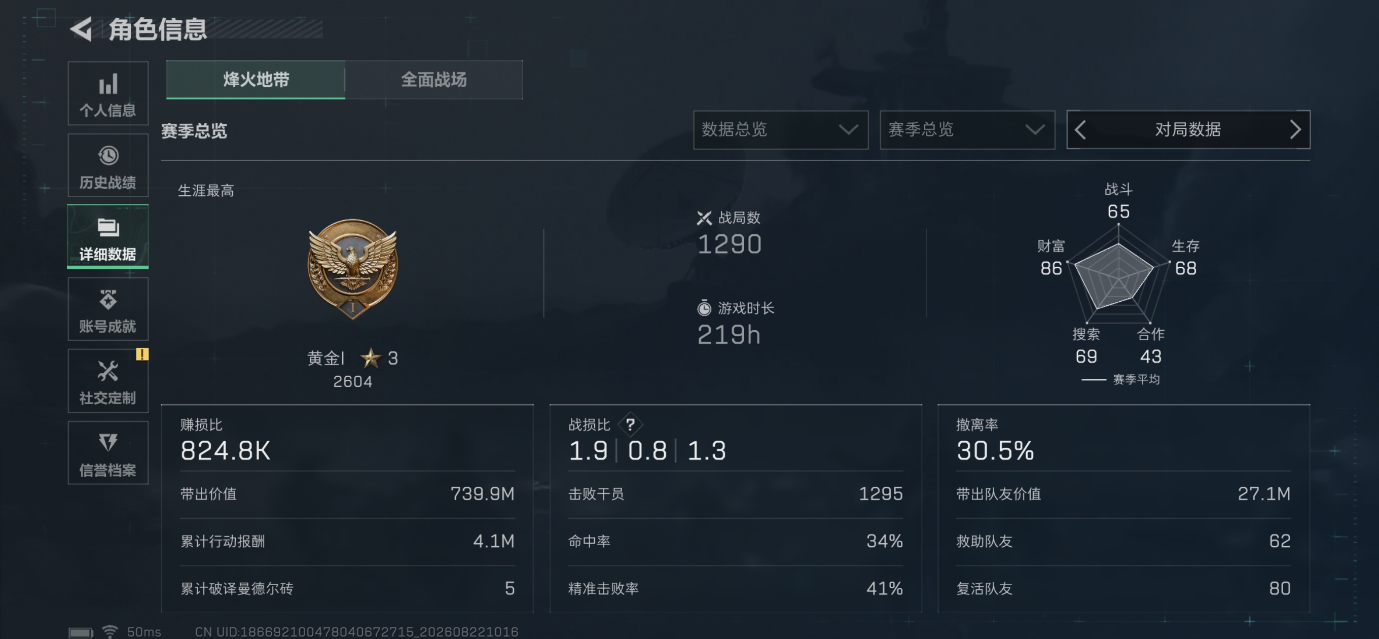SJZQM4249002三角洲行动账号详情图4
