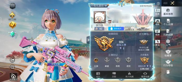 和平精英账号安卓QQZMH1367【2粉装-6特 洛天依】安卓手Q-2粉装-6特效枪-65套装-103枪皮-2王牌印记-