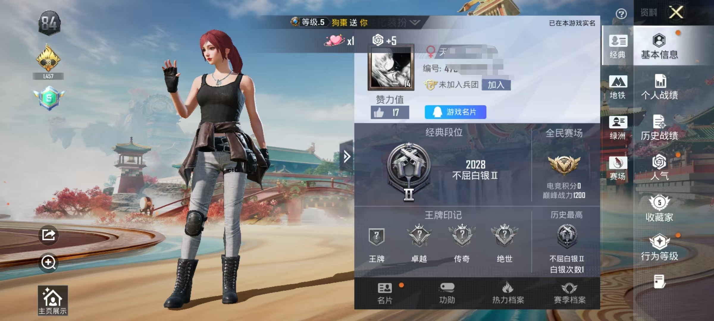 和平精英账号安卓QQDYH18063安卓手Q-1特效枪-3套装-12枪皮-0王牌印记-不屈白银Ⅱ-2285热力值【1特效